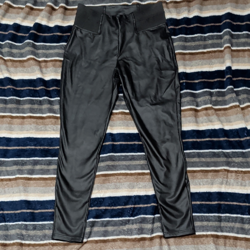 Simply Vera Vera Wang Black Label Faux Leather Detail Skinny Pants Women’s M